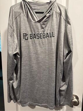PC Baseball Men’s Gray Hooded Long-Sleeve Tee